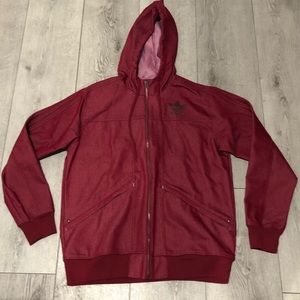 NWT Adidas Denim Jacket Cardinal Red Sz L